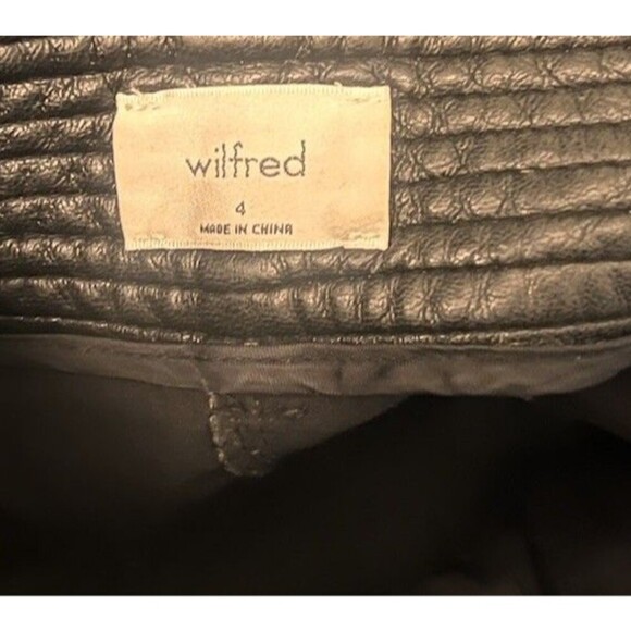 Aritzia Wilfred Faux Leather Straight Leg Funk High Rise Pant Size 4 Grunge Edgy - Picture 5 of 7